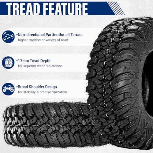 Image of Set of 4 FORERUNNER 30X10R14 ATV Tires, 8PR Tubeless UTV Tires, All-terrain Tires