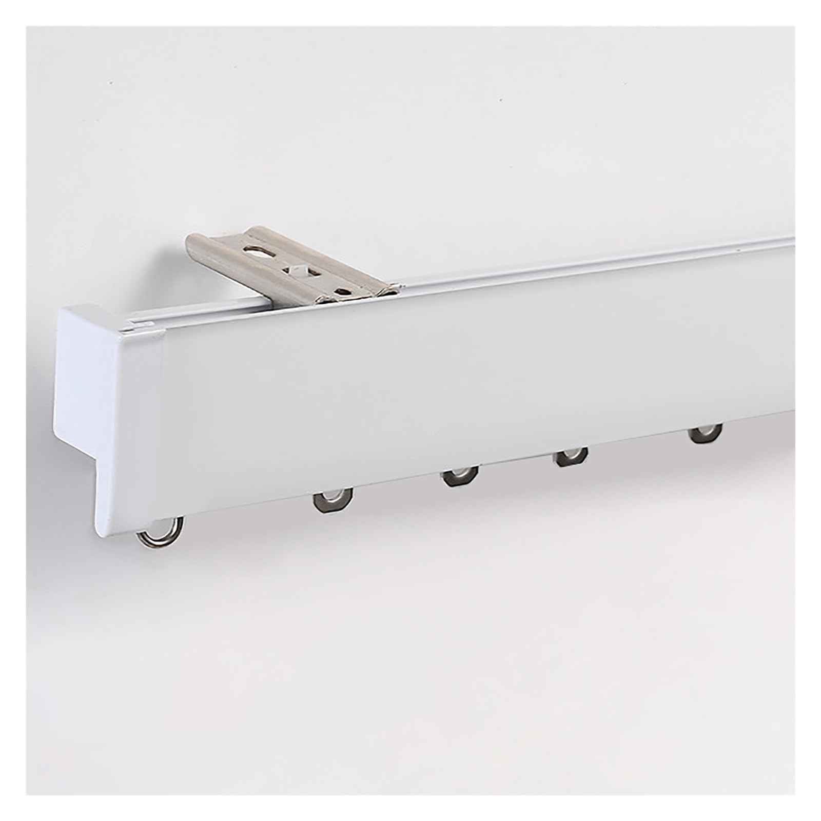 Curtain Pelmet Box with Track, Heavy Duty Window Cornice Valance Box, Aluminum Alloy Ceiling/Wall Track Blackout Board for Bedroom Living Room(Single-Ceiling Mount,106.3in/270cm)