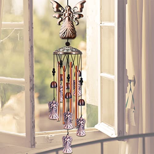 JUNQIU Angel Wind Chimes, Angel Gifts for Women Mom, Angel Decor for Outdoor Room Garden Yard Patio, Religious Wind Chimes - Thumbnail 4
