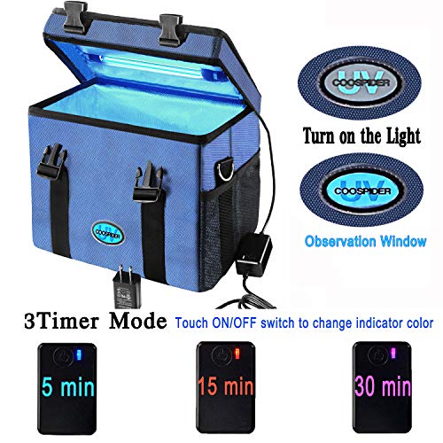 UV-C Light UV Cleaner Bag Portable/USB Input/Jumbo Size Capacity / 5/15/30 Minutes Timer/UVC Without Ozone Smell ( Sterile tote CTUV-T2)