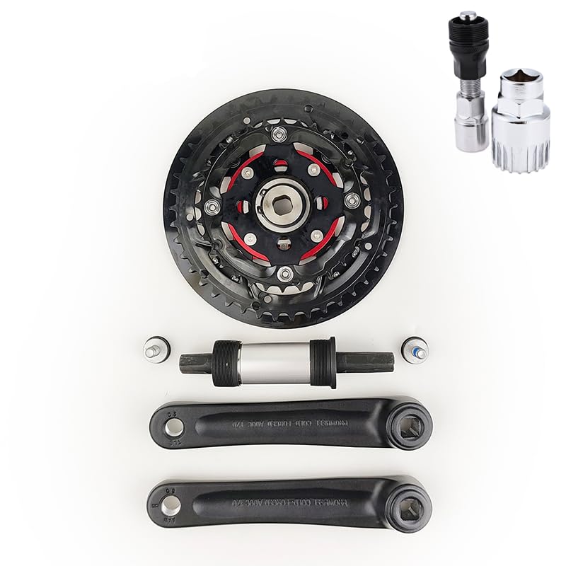 L-faster Bicycle Mid-Drive Freewheel CranksCrankset for Bike Mid