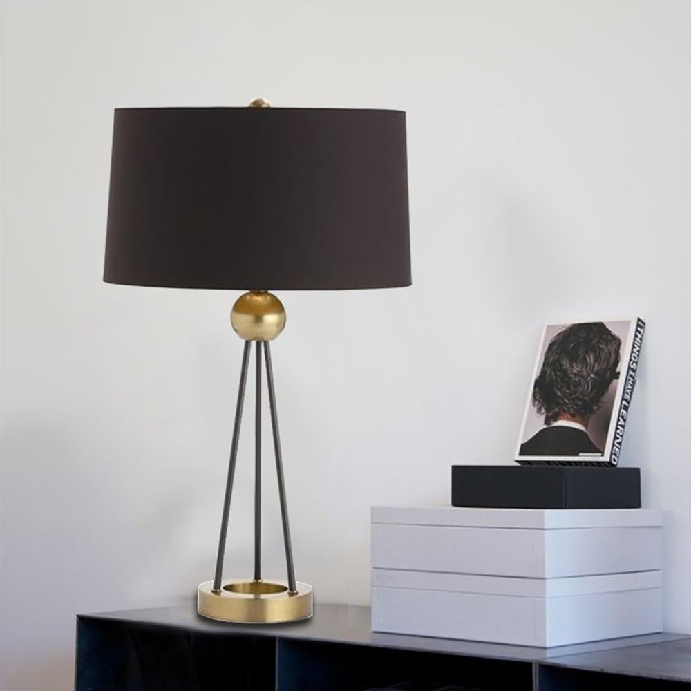 lampes de chevet, Lampe de bureau avec abat-jour en tissu noir