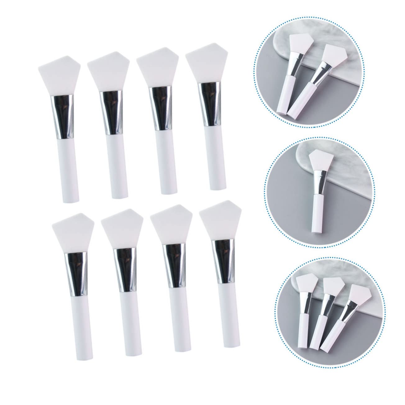 FRCOLOR 24pièces Pinceaux Silicone Pour Masques Faciaux Pour Application De Soins De Peau Crèmes Et Sérums Brosse Facile à Nettoyer Pour Zones Sensibles Yeux Nez