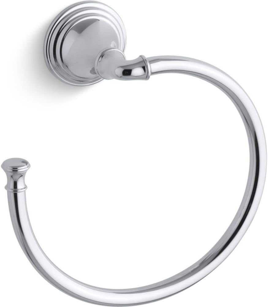 K-10557-CP Devonshire Bathroom Towel Ring, Sleek Design, Quick Install, Tools Included, Polished Chrome