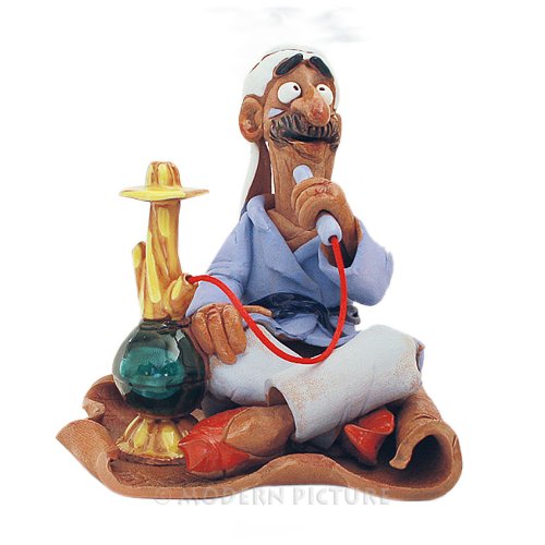 Keramik RĂ€ucherfiguren 14 RĂ€ucherfigur RĂ€uchermann Fliegender Teppisch Wasserpfeife Rauchen...