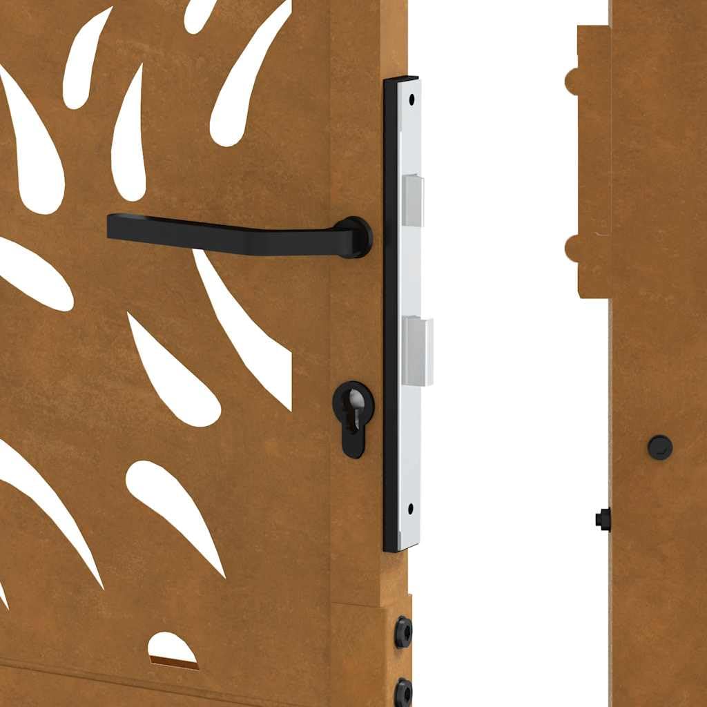 vidaXL Portail de jardin 100x175 cm en acier patiné motif flamme