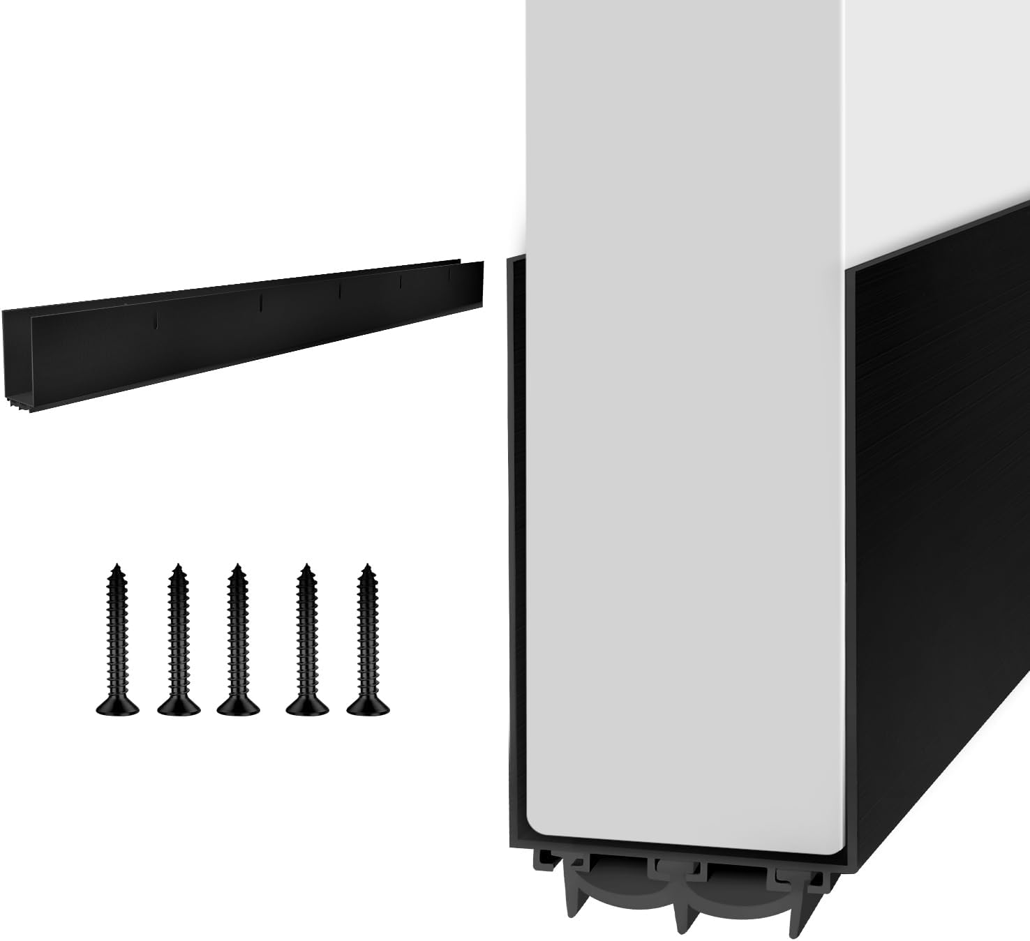 Door Draft Stoppers for Door, 39” Length Weather Stripping Door Seal, Strong Adhesive Door Sweep for Exterior and Interior Doors?Black?