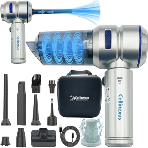 Car Vacuum Cleaner High Power - 180W Portable Cordless, 21000Pa Strong Suction, 3 Adjustable Speeds, 4-in-1 Rechargeable Hand Vacuum for Car/Home, 0.82LB, Silver Blue