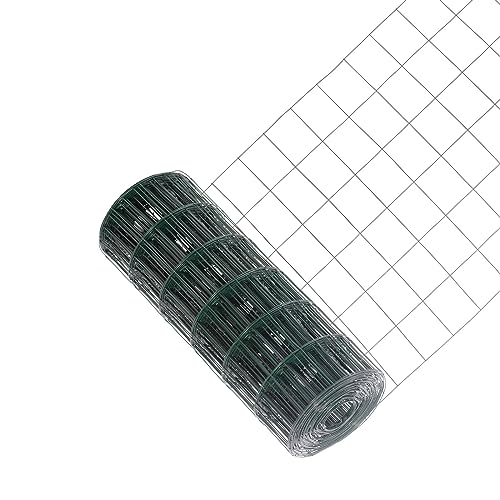Garmix Gartenzaun Maschendraht Gitterzaun Wildzaun Schweißgitter Grün 25m 7,5x10cm 2,10mm (60 cm)