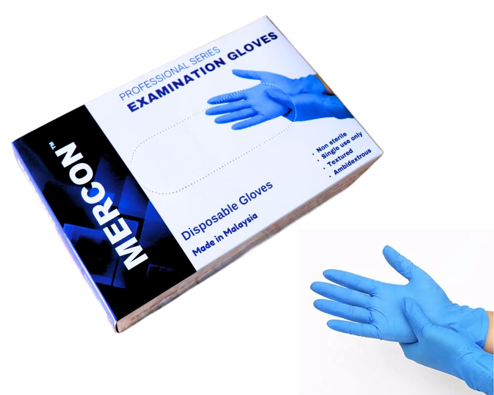 MERCON Nitrile Powder free Medical Examination Hand Gloves | Medium | Blue | 10 Pieces (B09CLS2Y13) Amazon Price History, Amazon Price Tracker