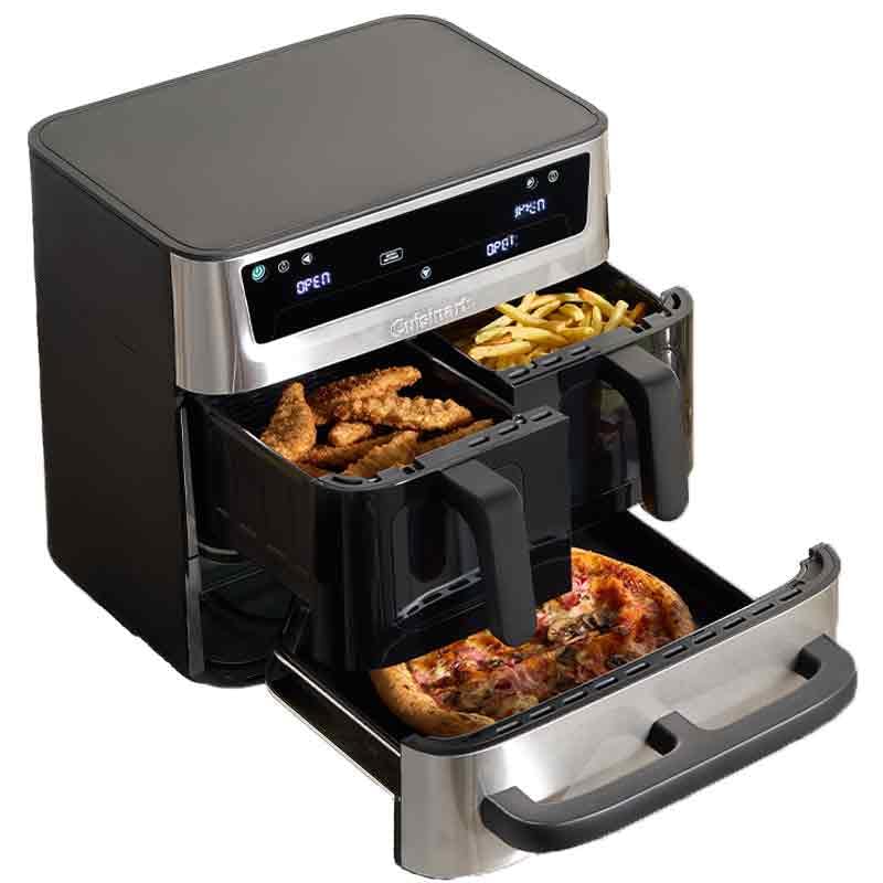 Cuisinart Tri Zone Air Fryer y Horno 13,6L sin PFAS | 3 zonas | 2 cestas 4,3L + horno 5L | 9 funciones: freír, asar, grillar, hornear, recalentar, deshidratar, pizza, tostar, manual