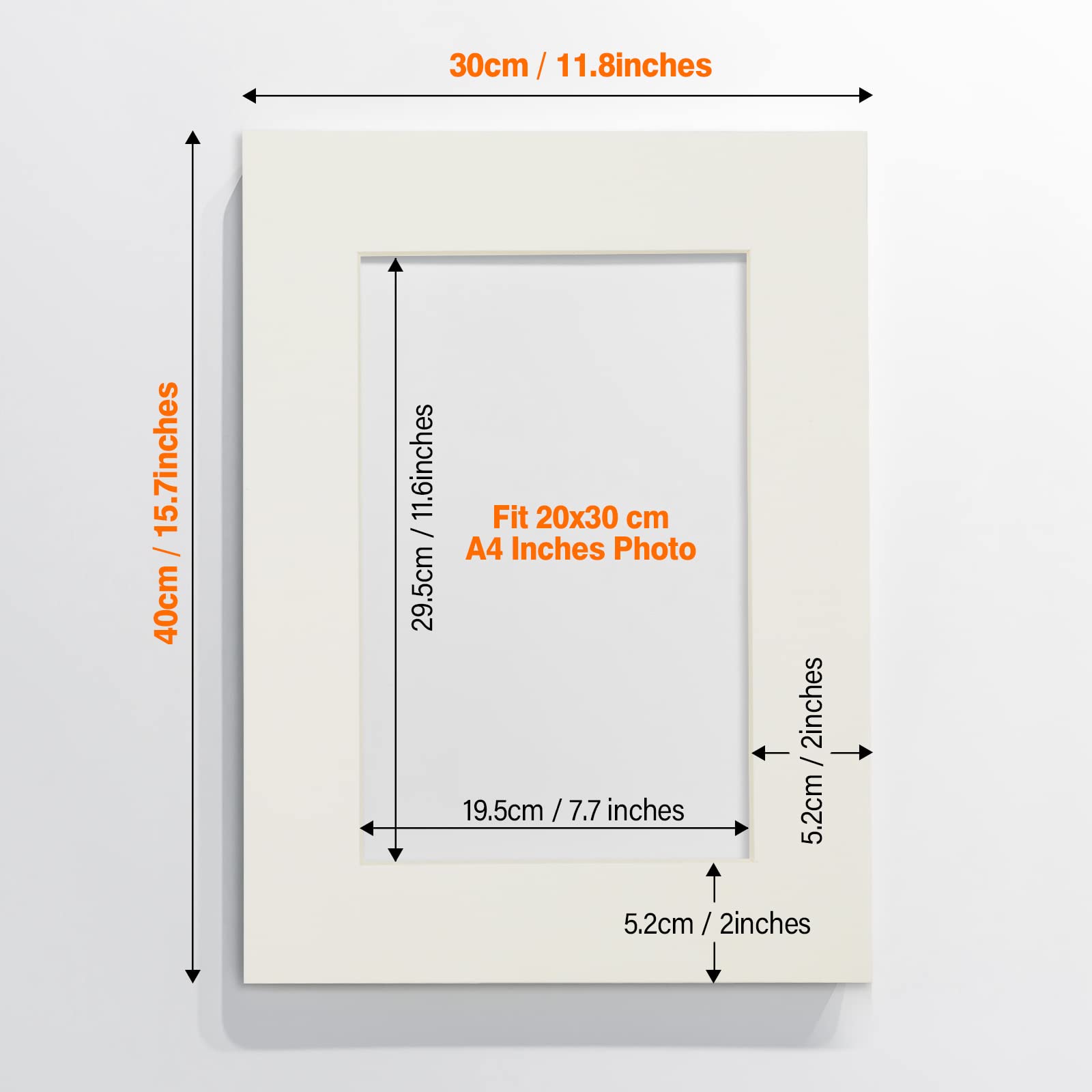 Anhow 8Pcs Picture Mounts, 16x12 Inch Picture Frame Mounts to Fit for A4 Pictures, Acid Free Photo Mount with Aperture - Image 2