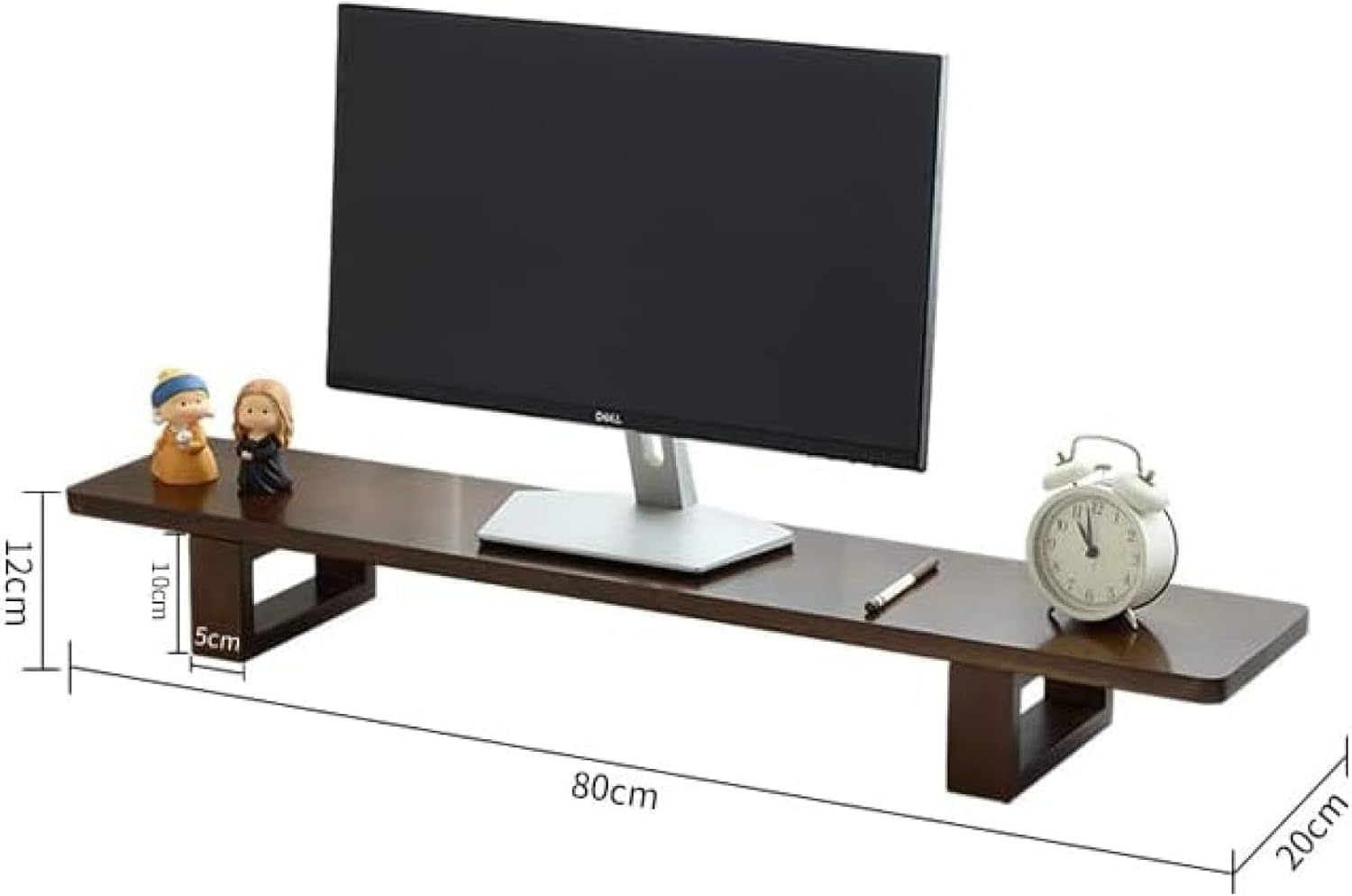Supporto per Monitor in Legno Massello, Supporto Universale per Monitor da Scrivania in Legno per Laptop, TV, Stampante, Organizer per Accessori da Ufficio, A, 60CM