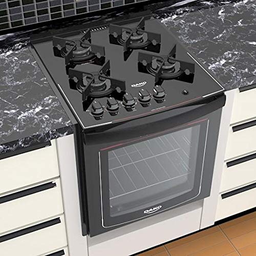 Fogão de Embutir 4 Bocas à Gás Dako Glass com Mesa de Vidro Preto Bivolt