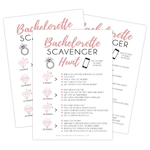 Your Main Event Prints 25 White Bachelorette Scavenger Hunt Party...