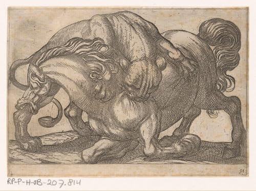 Impression Tableaux Graffiti Art Mural Une Lionne Attaquant un Cheval 60x90cm