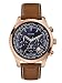 GUESS Men's Stainless Steel Casual Leather Watch, Color: Rose Gold-Tone/Brown (Model: U0500G1)