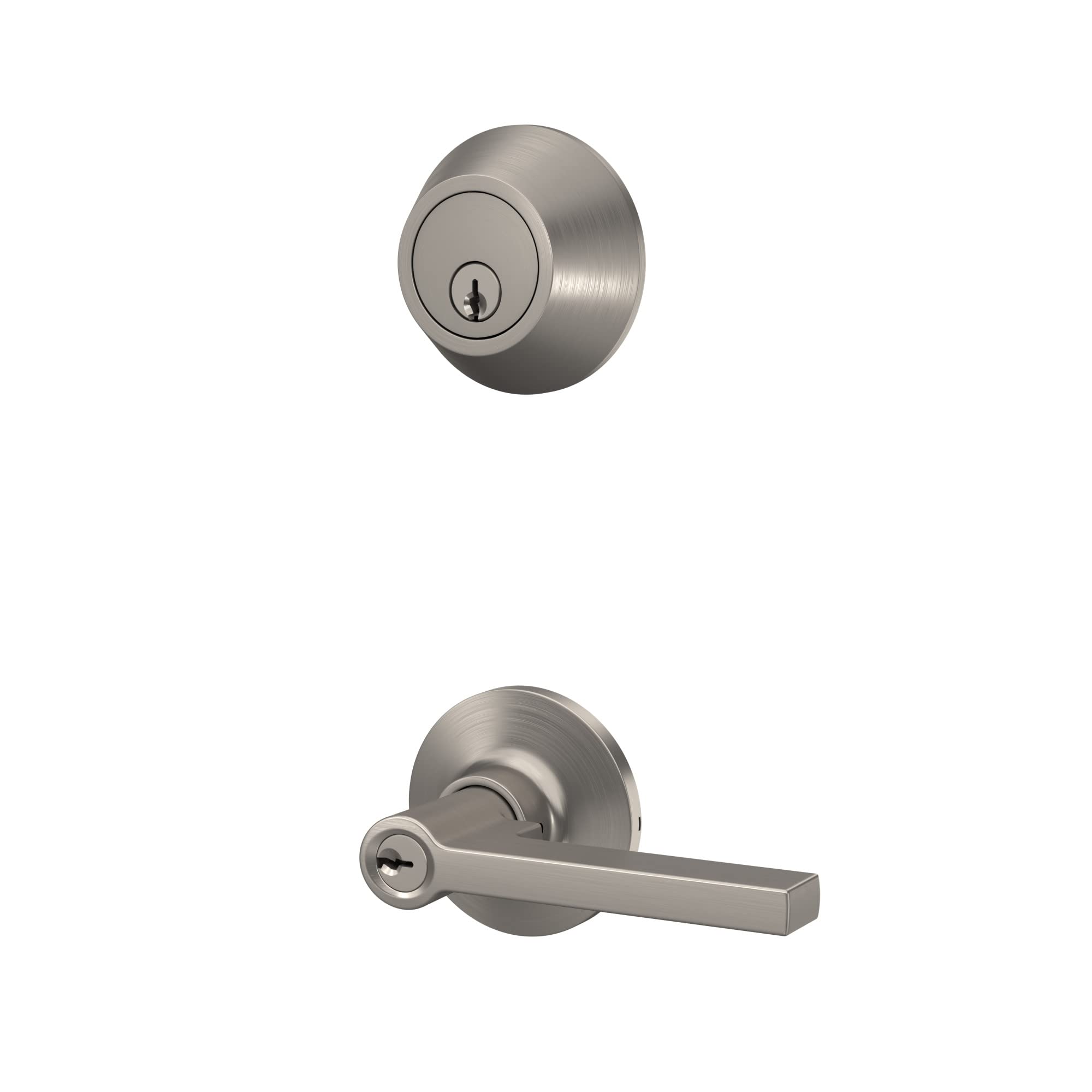 Lock Scout Straight Lever With Square Trim Keyed Entry Door Handle And - View #12