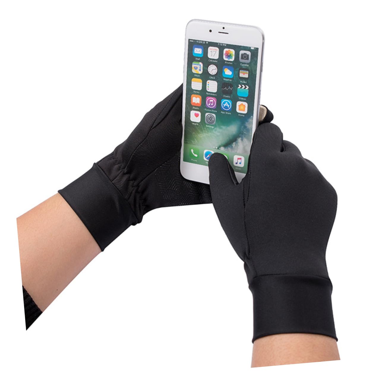 GALPADA 3pezzi Guanti Invernali Touchscreen Antivento Per Uomini e Donne Guanti Antiscivolo Per Attività All Aperto e Ciclismo Nero Taglia