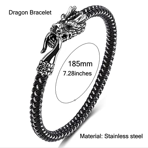 Pulsera Dragón para Hombre Acero Inoxidable Negro miniatura 6