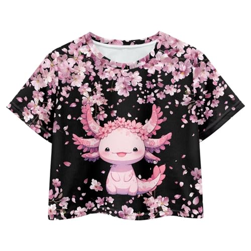 Image of Kids Crop Top Short Sleeve T-Shirts for Girls Size 5-14