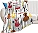 Couverture de jeté de Guitare électrique, pour Unisexe Tout-Petits garçons Filles Adultes, couvertures en Flanelle de Luxe Ultra Douces et légères pour la Maison, Le Camping, Les Voyages, 100x130cm