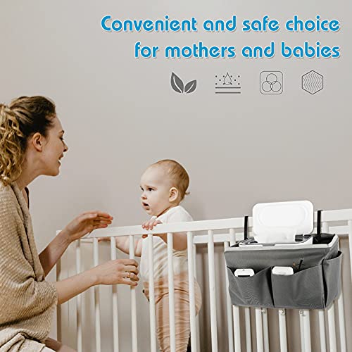 Image of Flenpptly 2 Pack Baby Wipes Dispenser, Wipes Case Baby Wipe Holder Keeps Wipes Fresh, Non-Slip, Easy Open & Close (Grey and Blue)