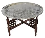 Orientalischer Teetisch Mucharabi Ø 100 cm Silber