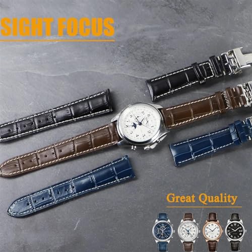 Remplacer bracelet montre Longines usé avec ce cuir de vachette agate 21mm