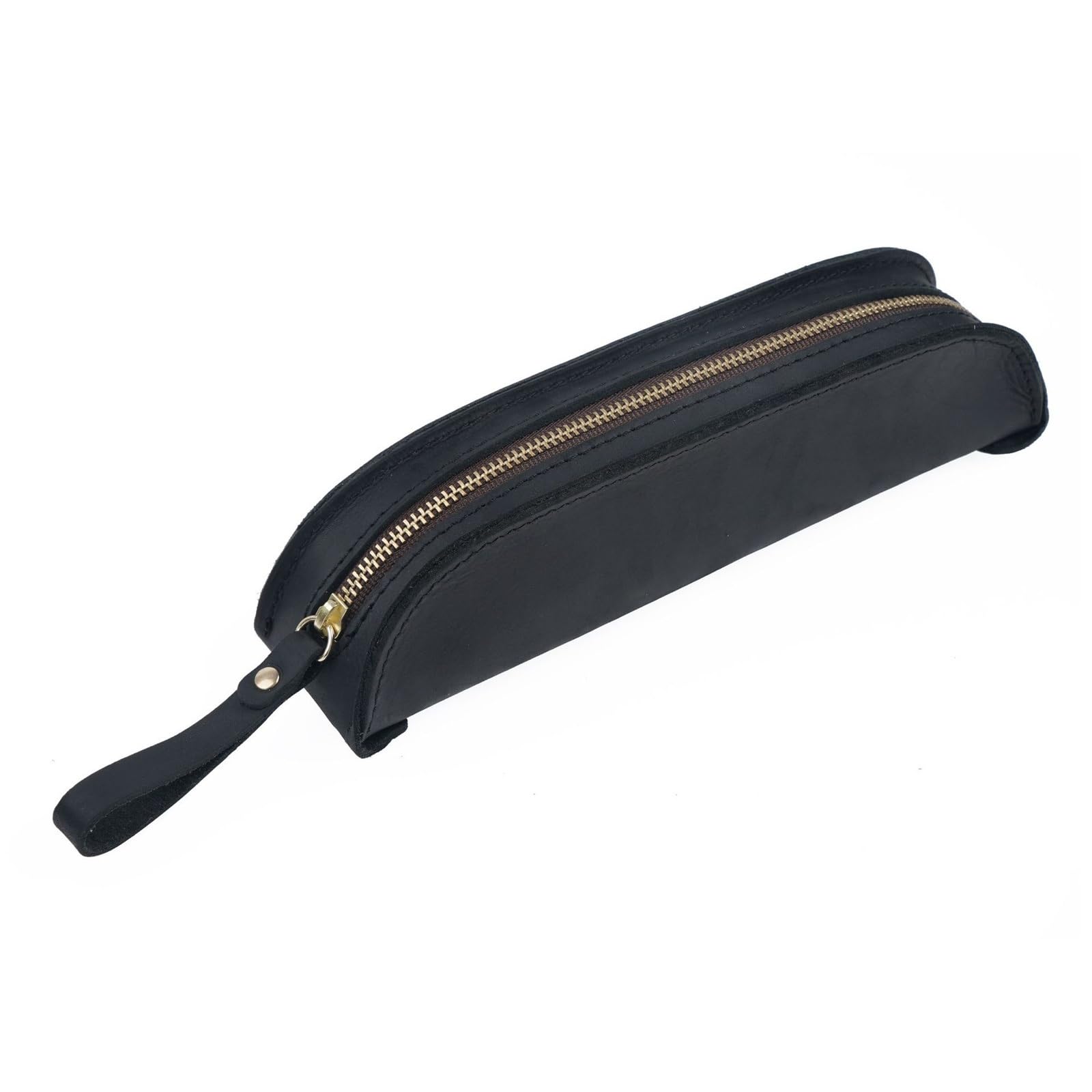 DUMRALBQE Wooden Jewelry Box Vintage Handmade Zip Pen Bag Creative Portable Simple for Storage and Organization(Noir)