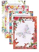 A4 Designer Sheets – 100 Butterfly Design One Side Ruled Colored Papers for Projects, Art & Craft, and School Assignments