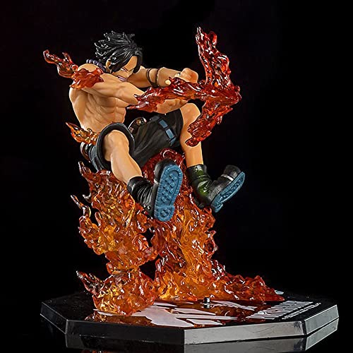 TRUEDECOMIX Modellfigur Spielzeug Anime Portgas D. Ace Anime-Charakter-Statuen, 13 cm/5,12 Zoll Fighting State Anime Classic Battle Scene Modell Spielzeug Comic-Charakter-Sammlung PVC-Figur Modellpupp Cover