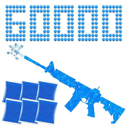 Water Balls Beads Refill Ammo (7-8 Mm, 6Pack,10000 Pieces Per Pack), Gel Splatter Ball Blaster Bullets Compatible With Splatter Ball Gun, Blue #TOP26
