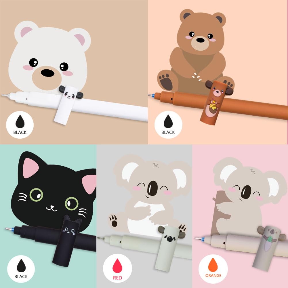 10 Stück Radierbare Gelstifte Mit Tiermotiven - 0,7mm Wärmeempfindliche Tinte