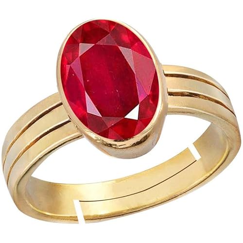 S Kumar Gems & Jewels 3.25 Ratti �V�R���r�[�X�g�[�� (Manik Stoneya/Manik�X�g�[��) �����b�L �����O �I���W�i�� �F�� �V�R��� ���j�Z�b�N�X, �V�F��, ���r�[