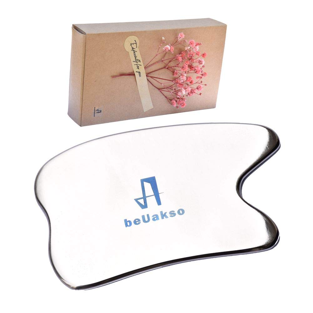 Titanium Gua Sha Scraping Massage Tool,Chiropractic Tools,Myofascial Release,Soft Tissue Mobilization,Can be Usded as Special Physical Therapy Tools IASTM Tools with Flower Gift Box,beUakso