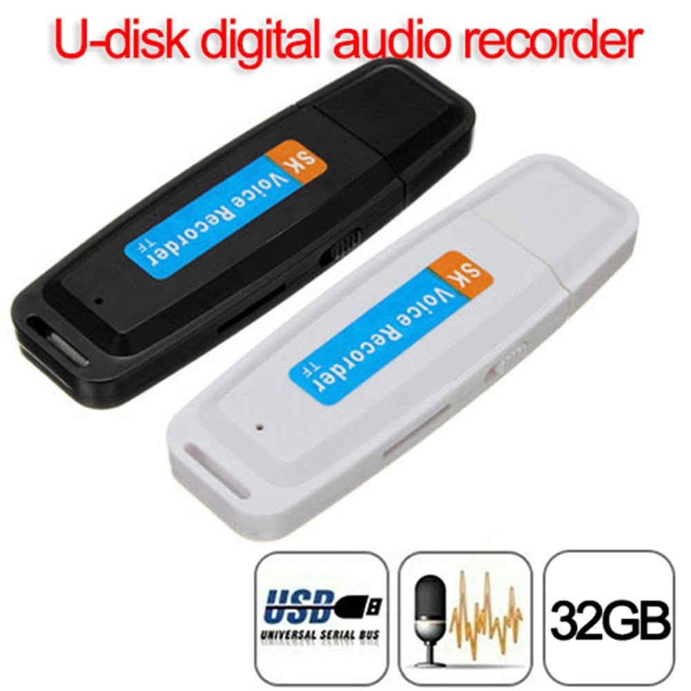 2 Penne Registratore Audio USB Con Slot Per MicroSD – Formato Chiavetta, Portatile, Per Riunioni E Interviste (bianca) - 2