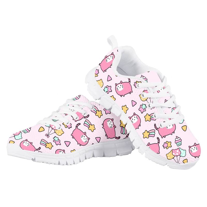 Judtueit Hipie Flower Kids Trainers School Shoes, Girls Low-Top Tennis Shoes, Teen Autumn/Winter Sneakers Hiking Shoes4