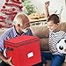 Primode Christmas Ornament Storage Box with Dividers | Stores up to 64 Holiday Ornaments | Decorations Accessories Storage Container and Organizer | Durable 600D Oxford Material (Red)