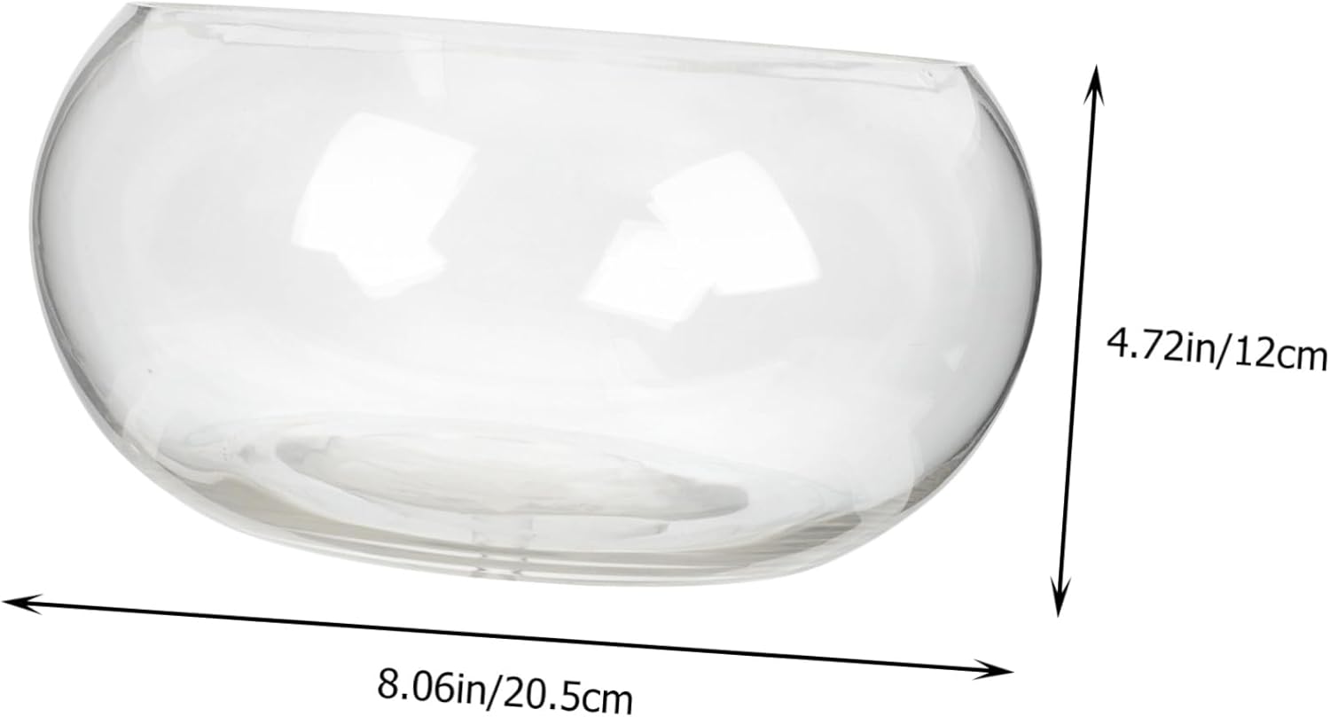 SUPVOX Glass Fish Bowl for Goldfish and Aquatic Plants Round Decorative Vase for Hydroponic Terrariums Compact Transparent Aquarium for Office and Home Display