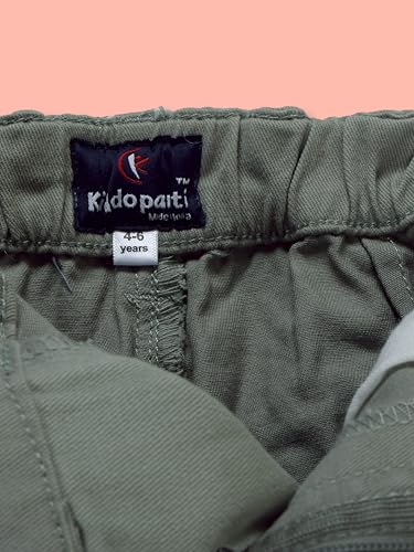 Image of KiddoPanti Boys 100% Cotton Twill Chinos Pant | Comfortable Regular Fit | 2 Side Pocket, 2 Back Pocket | Ankle Length | Back Elasticated Waistband with Button Zip Open Fly