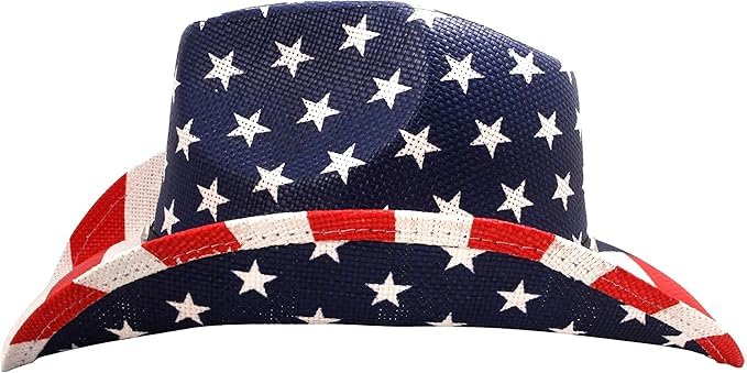 Image of Peter Grimm Straw Round Up Cowboy Hat - Stylish and Versatile Straw Hat for Men and Women - One Size