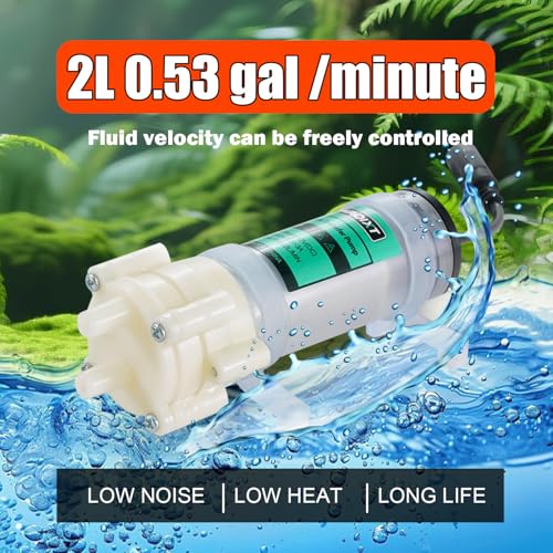Image of Food Grade Self Priming Water Transfer Pump for Coffee machine /ice Maker, 110V Electric Pump with Speed Control with13ft Hose,Diaphragm Pump for Home Brewing Wine /Beer /Beverage,2L /min,Low Noise