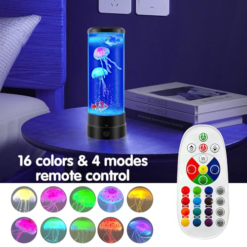 YANGUN Jellyfish Lamp Jelly Fish Lava Light, 12'' Jellyfish Lamp Jellyfishs Aquarium with 16 Change Colours Modes - Image 4