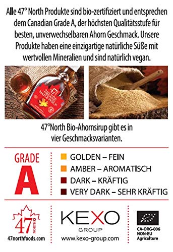 47 North Sciroppo d'acero biologico canadese, SINGLE PRESS, Grad A, Amber, 250g LIMITED EDITION