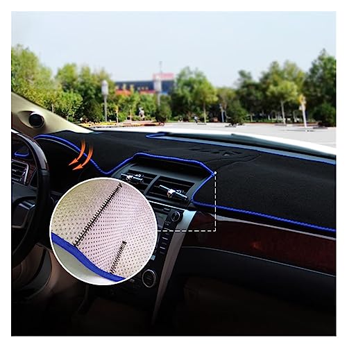 Funda de salpicadero Camry 50 XV50 con acabado premium y borde azul RHD 2