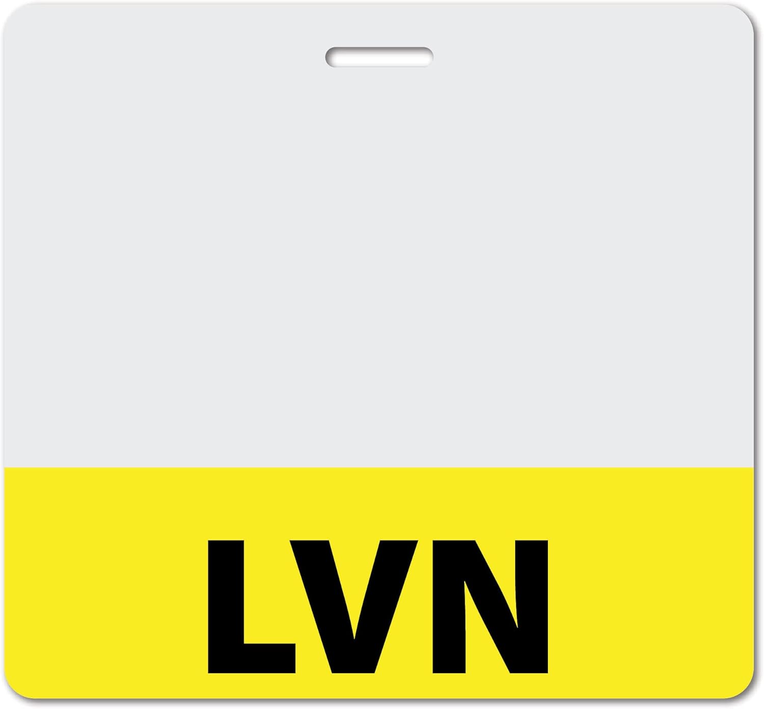 LVN Heavy Duty Horizontal Yellow (20 Pack) - Spill & Tear Proof Cards - 2 Sided USA Printed Quick Role Identifier ID Tag Backer by BadgeZoo