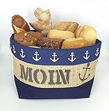  Brötchenkörbchen/Brotkorb Moin Anker aus Kaffeesack für 9-10 Brötchen