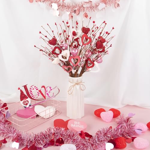 Ouddy Decor 8 Pcs Valentines Flowers Decor
