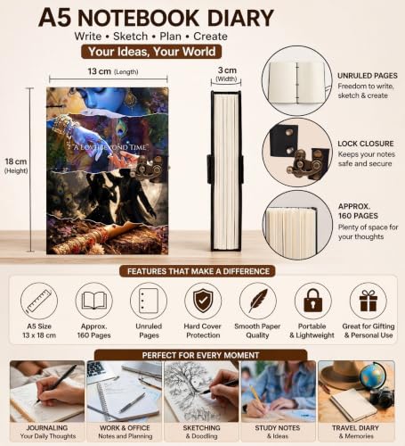 Image of Loved Beyond Diary Notebook 7x5 Inch 160 Pages Unruled Journal for Writing